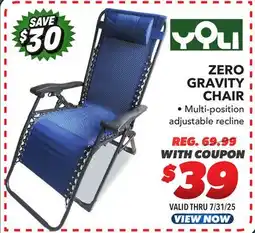 Big 5 Yoli Zero Gravity Chair offer