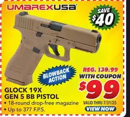 Big 5 Umarex Glock 19X Gen 5 BB Pistol offer