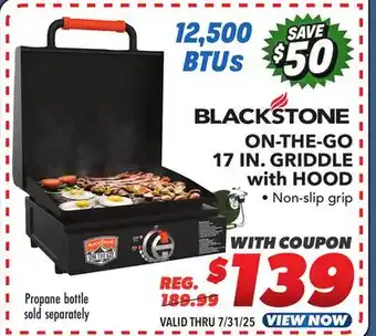 Big 5 Blackstone On The Go 17 Griddle with Hood offer