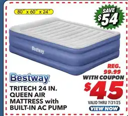 Big 5 Bestway Tritech Air Mattress Queen 24 with Built-in AC Pump offer