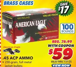 Big 5 Federal American Eagle .45 ACP Ammo offer