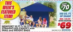 Big 5 Golden Bear Newport 10'x10' Straight-Leg Canopy with Wall offer