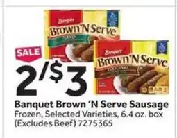 Stop&Shop Banquet Brown'N Serve Sausage offer
