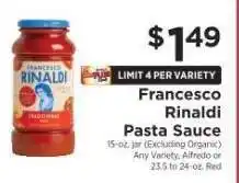 ShopRite Francesco Rinaldi Pasta Sauce offer