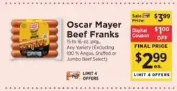 ShopRite Oscar Mayer Beef Franks offer