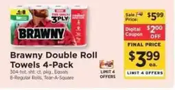 ShopRite Brawny Double Roll Towels 4-Pack offer