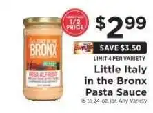 ShopRite LITTLE ITALY IN THE BRONX PASTA SAUCE offer