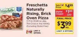 ShopRite Freschetta Naturally Rising, Brick Oven Pizza offer