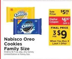 ShopRite Nabisco Oreo Cookies Family Size offer