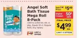 ShopRite Angel Soft Bath Tissue Mega Roll 8-Pack offer