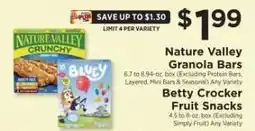ShopRite Nature Valley Granola Bars / Betty Crocker Fruit Snacks offer