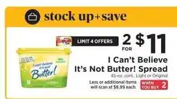 ShopRite I Can't Believe It's Not Butter Spread offer