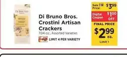ShopRite Di Bruno Bros. Crostini Artisan Crackers offer