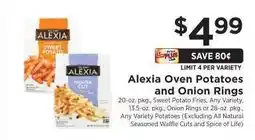 ShopRite Alexia Oven Potatoes and Onion Rings offer