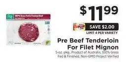 ShopRite Pre Beef Tenderloin for Filet Mignon offer