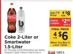 ShopRite Coke 2-Liter or Smartwater 1.5-Liter offer