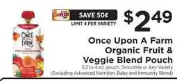 ShopRite Once Upon a Farm Organic Fruit & Veggie Blend Pouch offer