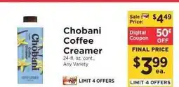 ShopRite Chobani Coffee Creamer offer