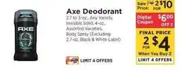 ShopRite AXE Deodorant offer
