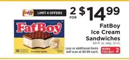 ShopRite FatBoy Ice Cream Sandwiches offer