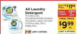 ShopRite all Laundry Detergent offer