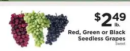 ShopRite Red, Green or Black Seedless Grapes offer