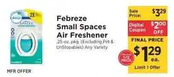 ShopRite Febreze Small Spaces Air Freshener offer