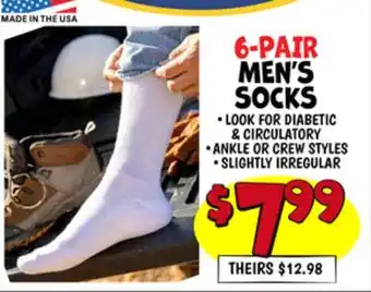 Ollie's DrScholl's 6-PAIR MEN'S SOCKS offer