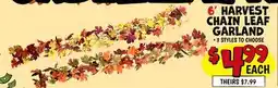 Ollie's 6' HARVEST CHAIN LEAF GARLAND offer