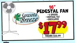 Ollie's SARASOTA BREEZE 16 PEDESTAL FAN offer