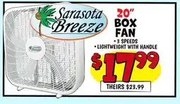 Ollie's SARASOTA BREEZE 20 BOX FAN offer