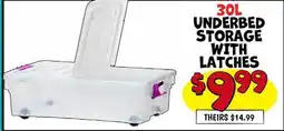 Ollie's 30L UNDERBED STORAGE WITH LATCHES offer