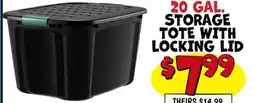 Ollie's 20 GAL. STORAGE TOTE WITH LOCKING LID offer