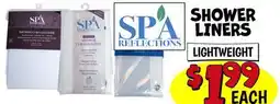 Ollie's SHOWER LINERS LIGHTWEIGHT SPA offer