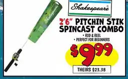 Ollie's Shakespeare 2' 6 PITCHIN STIK SPINCAST COMBO offer