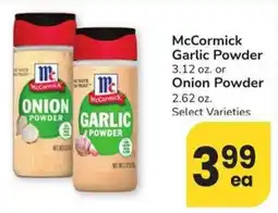 Safeway McCormick Garlic Powder or Onion powder offer