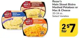 Safeway Reser's main street bistro mashed potatoes or mac & cheese offer