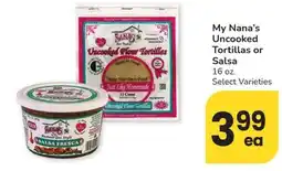 Safeway My Nana's uncooked tortillas or salsa offer