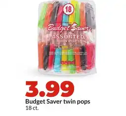 Hy-Vee Budget Saver twin pops offer
