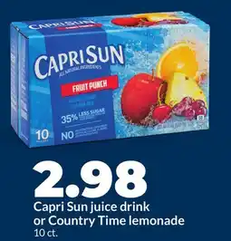 Hy-Vee Capri Sun juice drink or Country Time lemonade offer