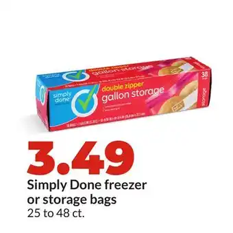 Hy-Vee Simply Done freezer or storage bags offer