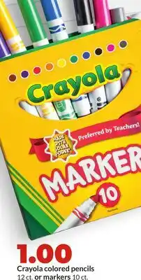 Hy-Vee Crayola colored pencils 12 ct. or markers 10 ct offer