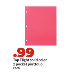 Hy-Vee Top Flight solid color 2 pocket portfolio offer