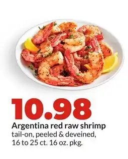 Hy-Vee Argentina red raw shrimp offer