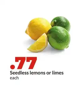 Hy-Vee Seedless lemons or limes offer