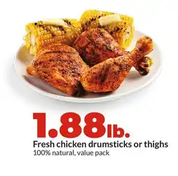Hy-Vee Fresh chicken drumsticks or thighs offer