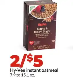 Hy-Vee Hy-Vee instant oatmeal offer