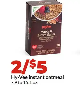 Hy-Vee Hy-Vee instant oatmeal offer