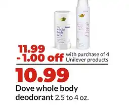 Hy-Vee Dove whole body deodorant offer
