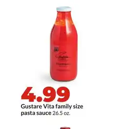 Hy-Vee Gustare Vita family size pasta sauce offer